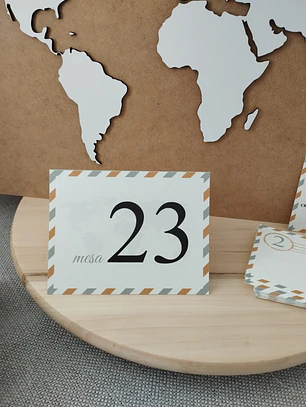 Marcadores de Mesa Personalizados – Tema Viagens para Casamento