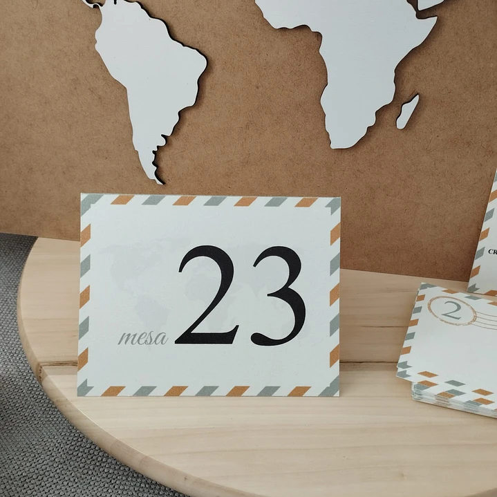 Marcadores de Mesa Personalizados – Tema Viagens para Casamento 2