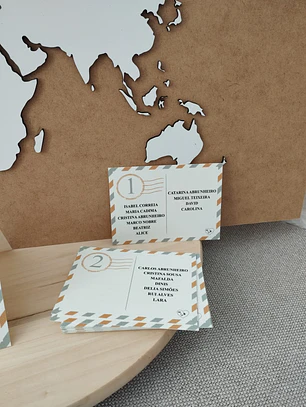 Marcadores de Mesa Personalizados – Tema Viagens para Casamento