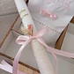 Kit de Batizado Personalizado – Caixa Branca em MDF com Vela, Concha e Toalha - Thumbnail 4