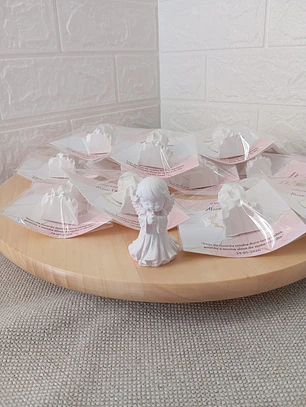 Anjinho Cerâmico Perfumado – Lembrança Personalizada de Batizado