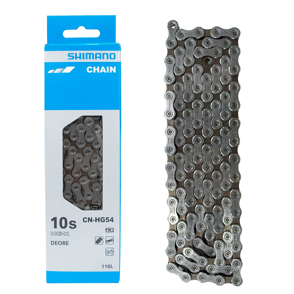 REP CADENA SHIMANO 10V. CN-HG54 DEORE SHIMANO (116L) W/O END PIN, W/AMPOULE TYPE CONNECT PIN X1, IND. PACK ICNHG54116I CADENAS 57524