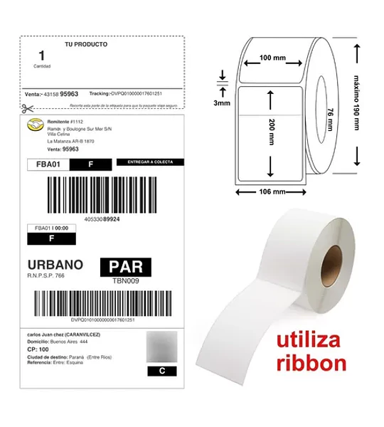 Markin 210C520 Color Blanco 300pieza(s) - Etiqueta Autoadhesiva