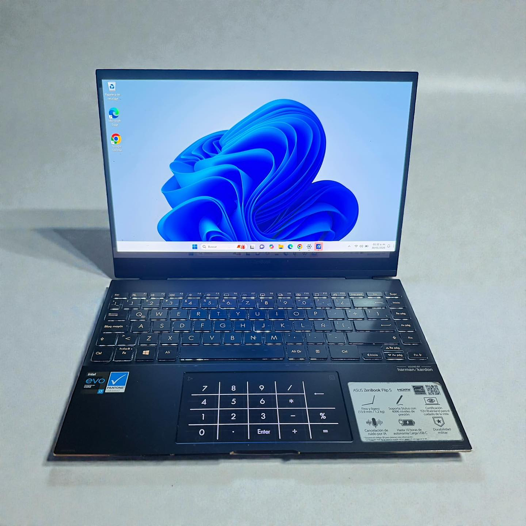 Asus Zenbook Flip S / i7-1165G7 / 16GB RAM / 512GB SSD / Pantalla 13,3 4K Touch Convertible 2