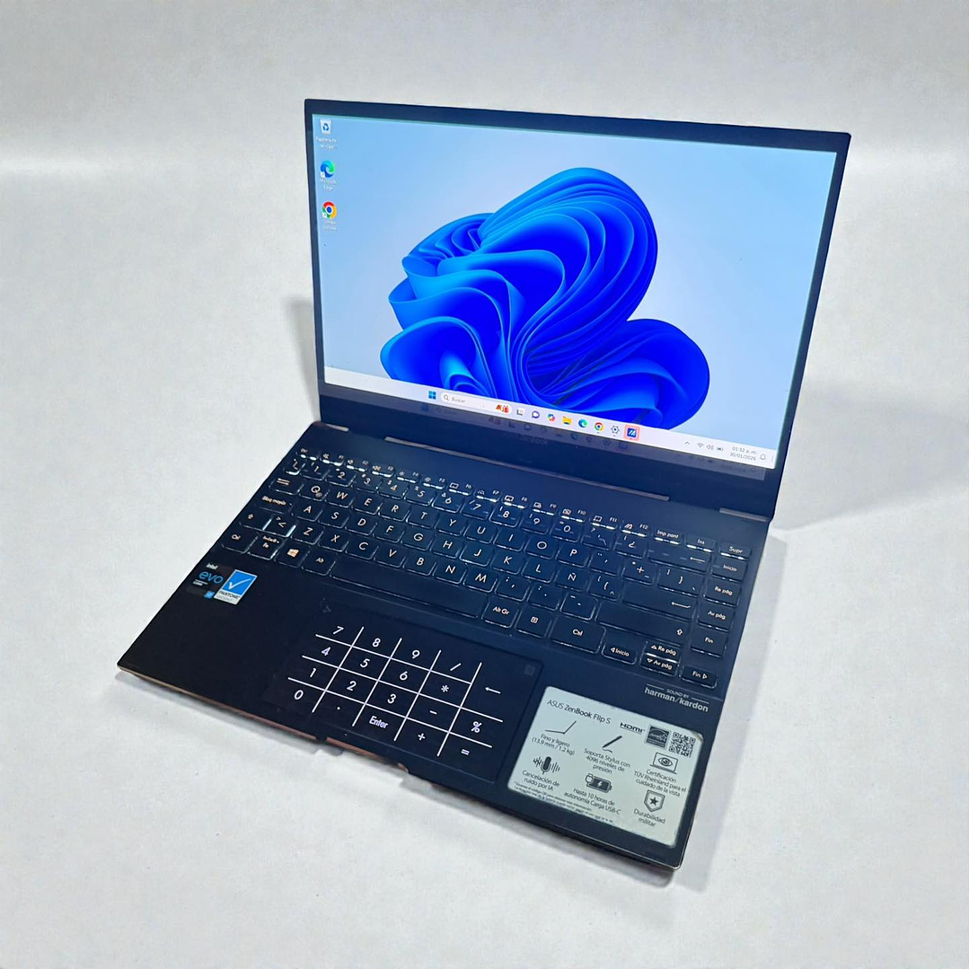 Asus Zenbook Flip S / i7-1165G7 / 16GB RAM / 512GB SSD / Pantalla 13,3 4K Touch Convertible 3