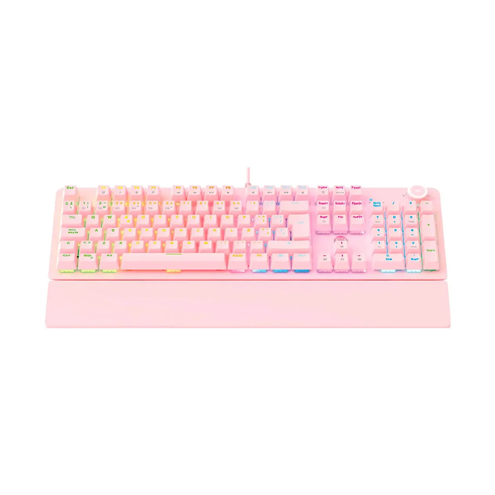 Teclado Gamer Fantech Maxpower MK853, Switch Rojo, Color Rosado (ES) 2