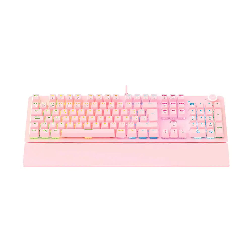 Teclado Gamer Fantech Maxpower MK853, Switch Rojo, Color Rosado (ES) 2