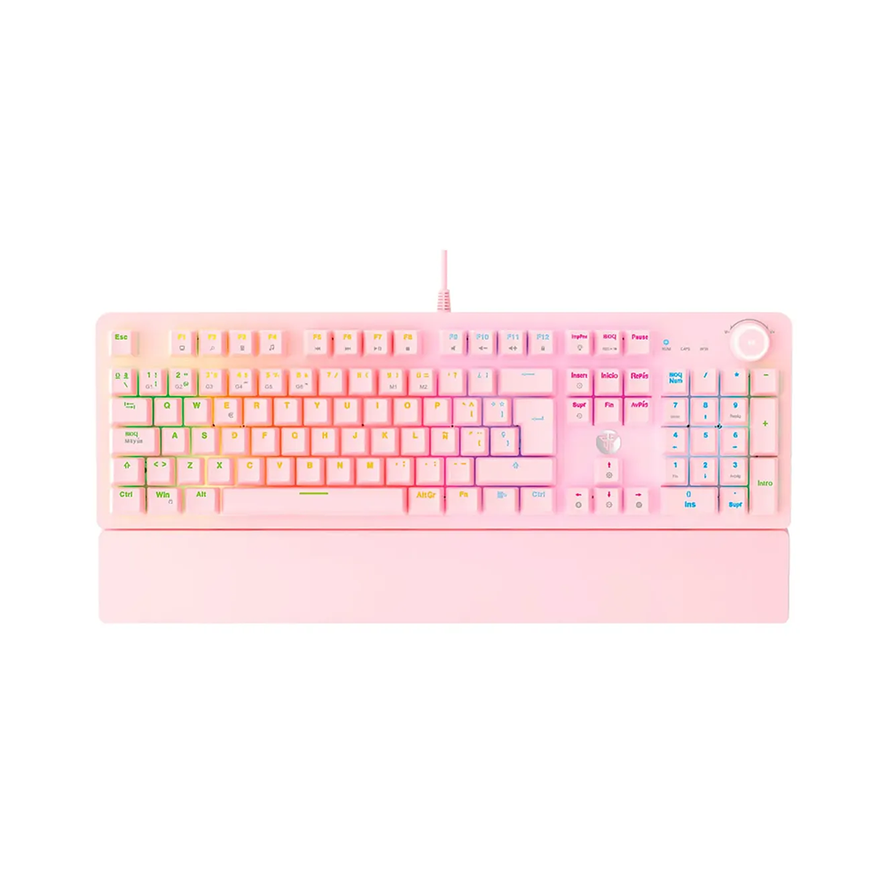 Teclado Gamer Fantech Maxpower MK853, Switch Rojo, Color Rosado (ES) 1