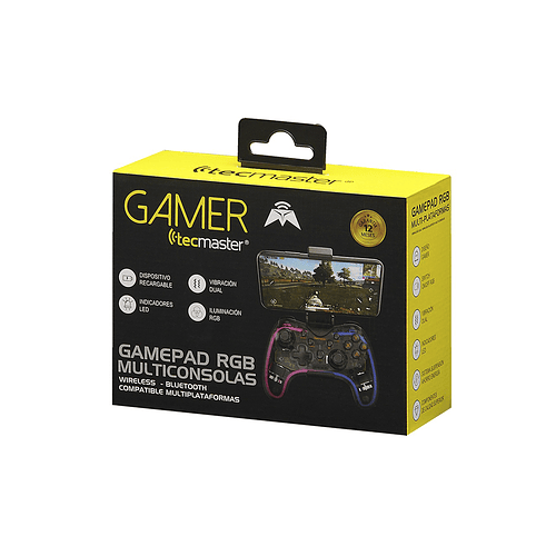 Control Bluetooth Tecmaster TM-400512, Multidispositivo, Clip Smartphone, iluminación RGB 5