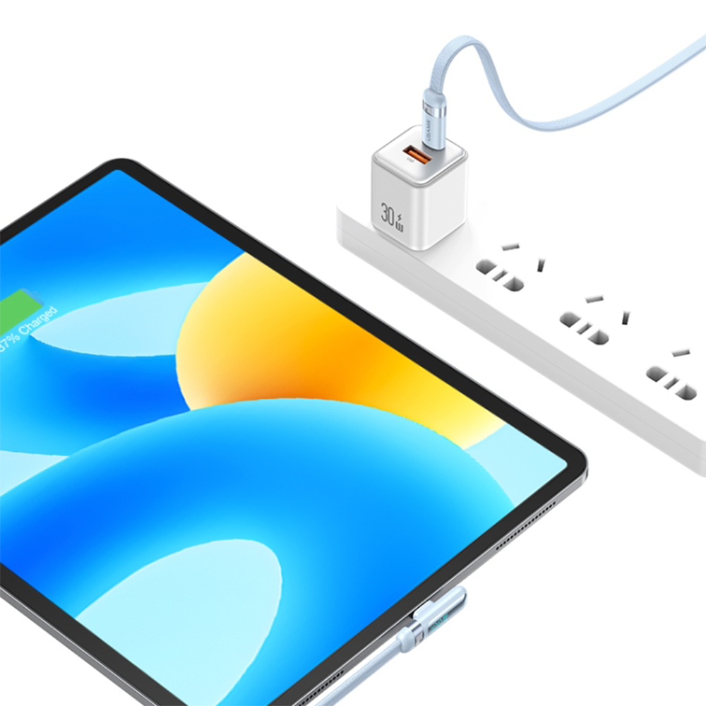 Usams US-SJ653 Cable USB TIPO-C, Pantalla Digital, PD 100W, Codo de 90 grados, Color Negro 4