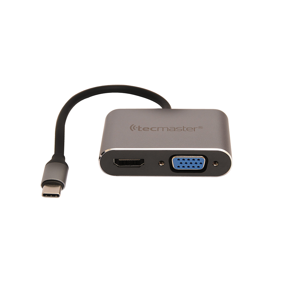 Tecmaster TM-100548 Adaptador USB-C 3.1 a VGA + HDMI 4K@60Hz 2
