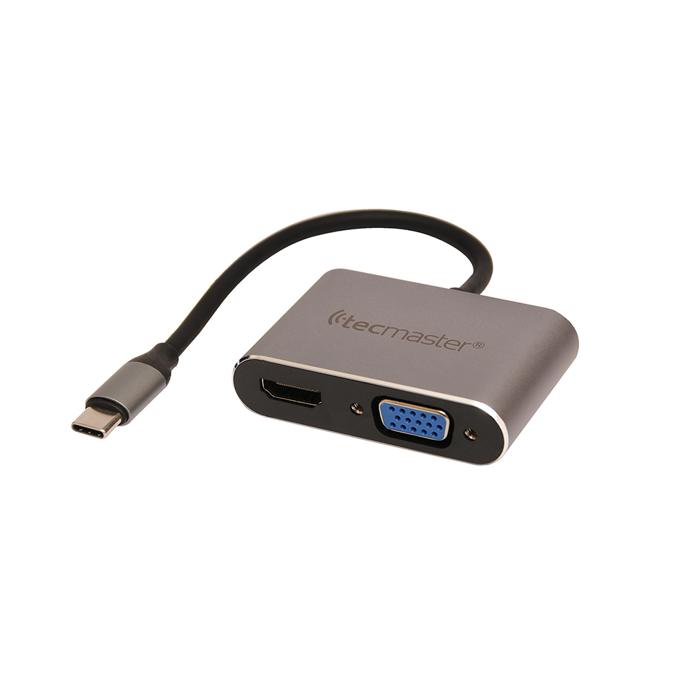 Tecmaster TM-100548 Adaptador USB-C 3.1 a VGA + HDMI 4K@60Hz 1
