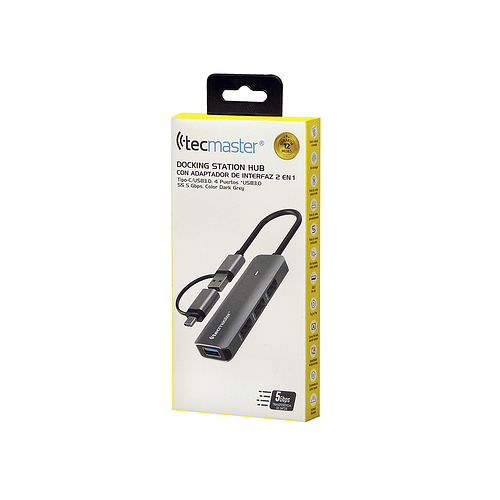 Tecmaster TM-100543 HUB USB 3.0, 4 Puertos, 5Gbps 3