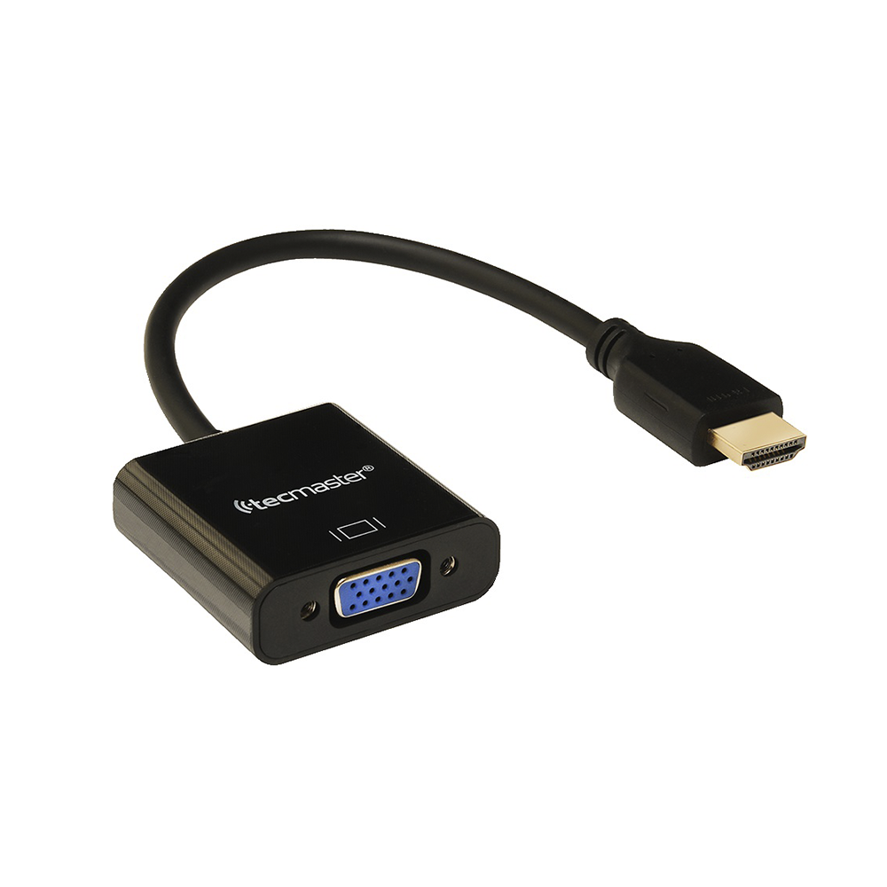 Tecmaster TM-100536 Adaptador Conversor HDMI a VGA +  Audio 3.5mm 1
