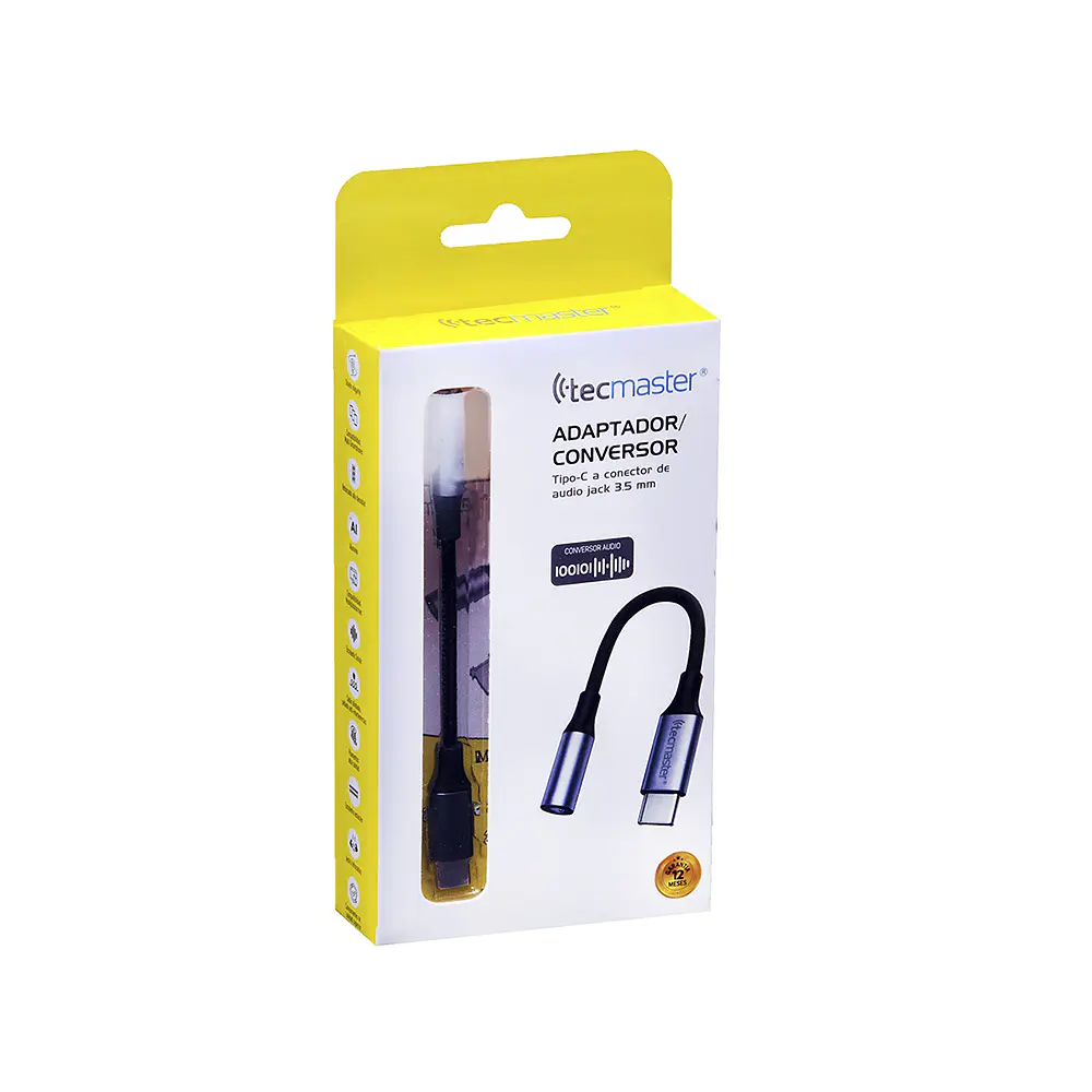 Tecmaster TM-200536 Adaptador USB-C a Jack 3.5mm 3