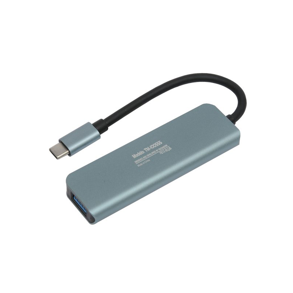 Tecmaster TM-100555 HUB USB-C 4 en 1, 4 Puertos USB-A, 5Gbps 2