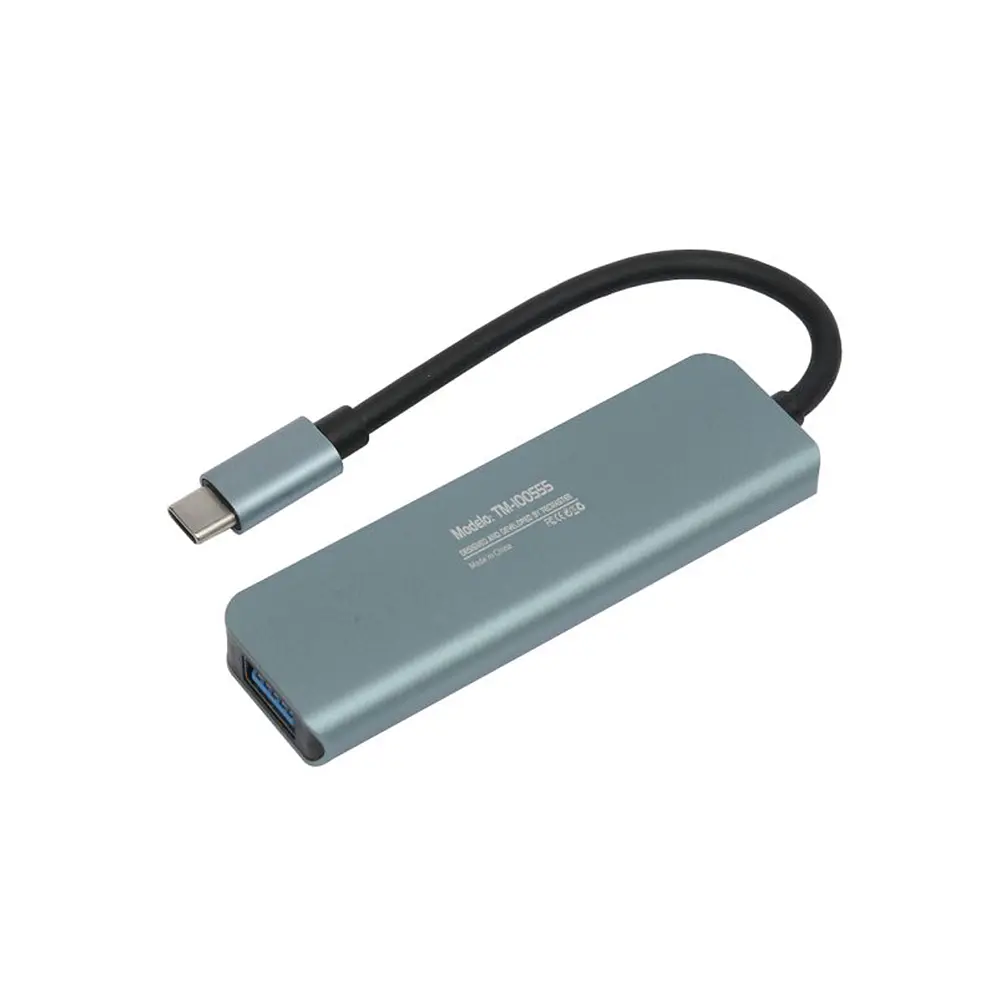 Tecmaster TM-100555 HUB USB-C 4 en 1, 4 Puertos USB-A, 5Gbps 2