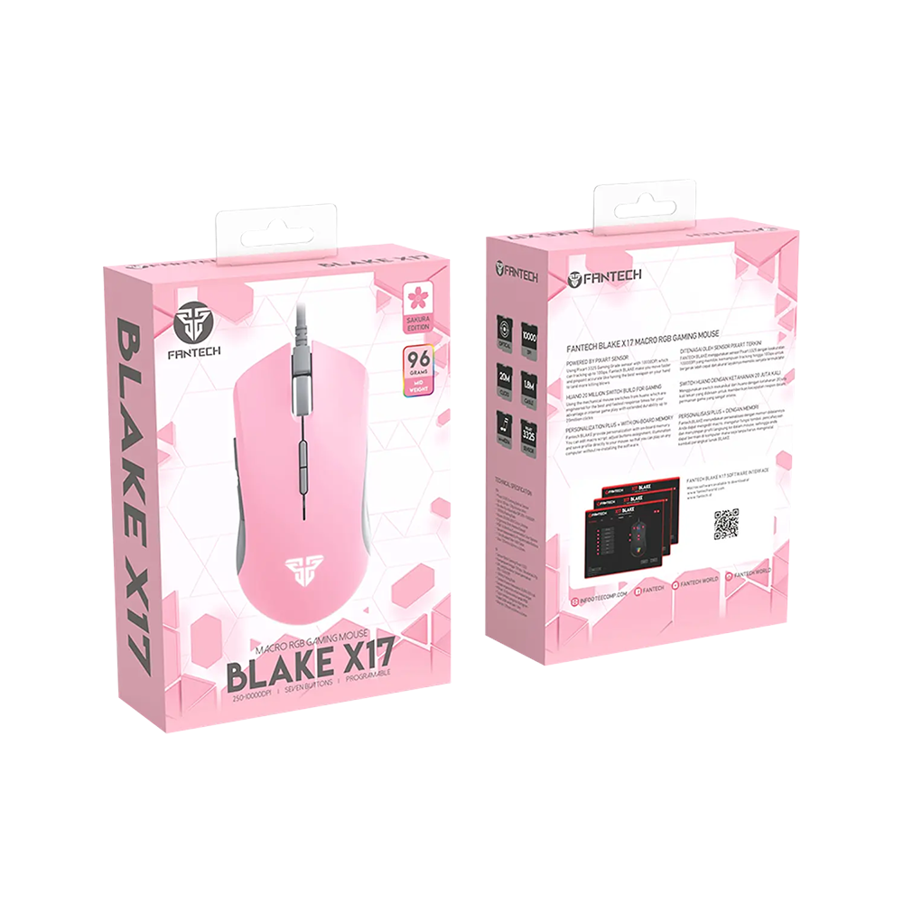 Mouse Gamer Con Cable Fantech Blake X17, Color Rosado 4