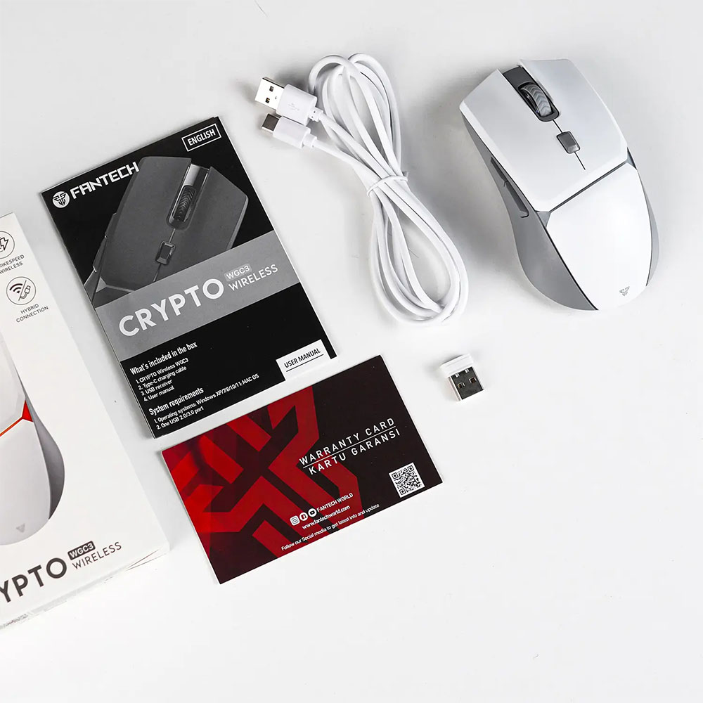 Mouse Gamer inalámbrico Fantech Crypto WGC3, Color Blanco 4
