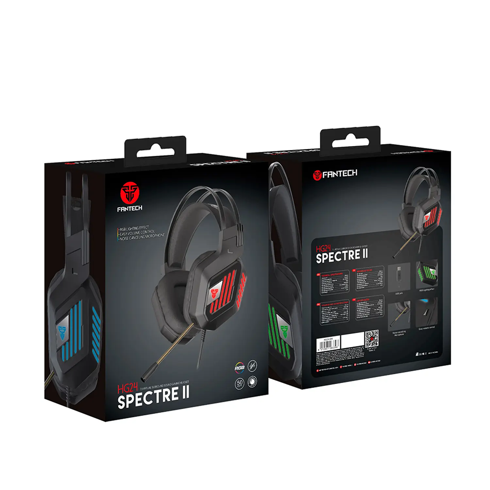 Audífono Gamer Fantech HG24 Spectre II, USB, RGB, Color Negro 5