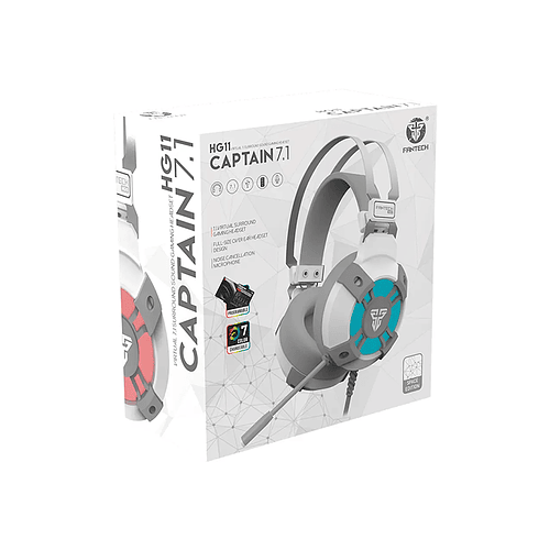 Audífono Gamer Fantech Captain HG11, USB, Color Blanco 5