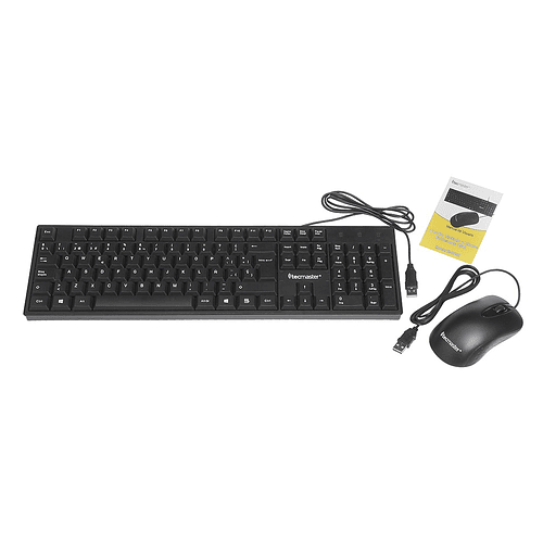 Combo Teclado (ES) + Mouse Con Cable Tecmaster TM-100511, USB, Color Negro 4