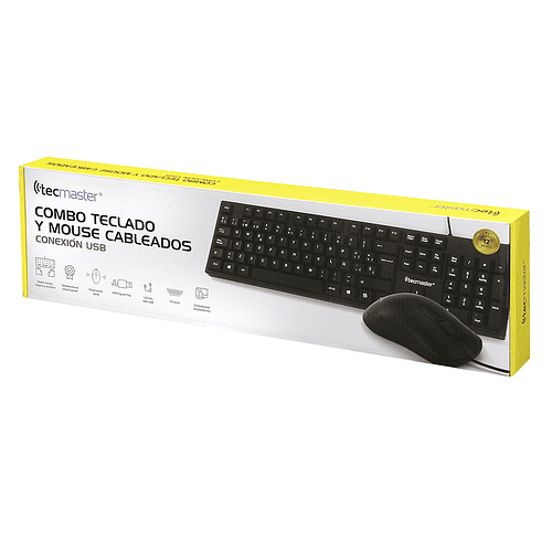 Combo Teclado (ES) + Mouse Con Cable Tecmaster TM-100511, USB, Color Negro 2