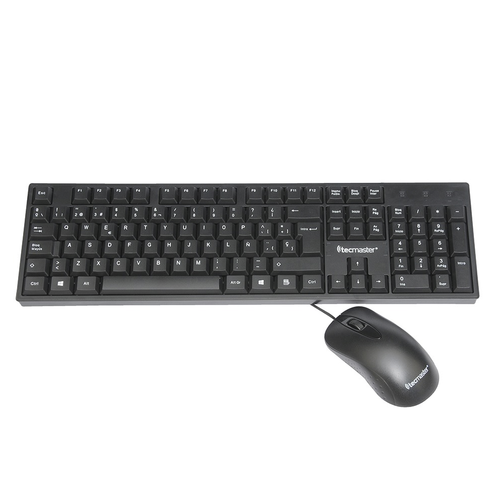 Combo Teclado (ES) + Mouse Con Cable Tecmaster TM-100511, USB, Color Negro 1