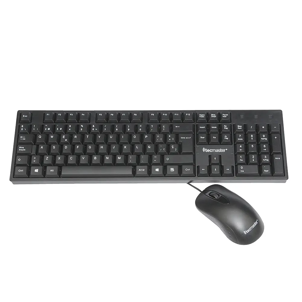 Combo Teclado (ES) + Mouse Con Cable Tecmaster TM-100511, USB, Color Negro 1