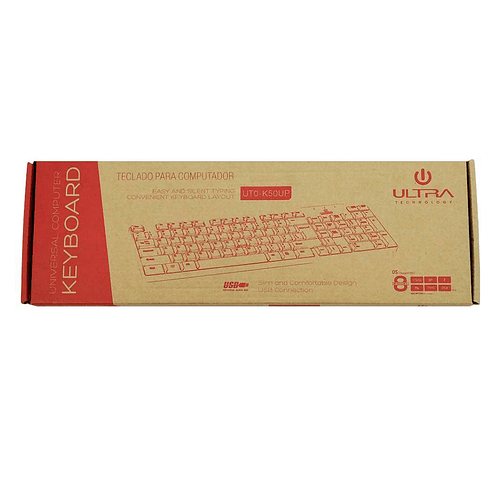 Teclado (ES) Con Cable Ultra UTO-K50UP, Color Negro 3