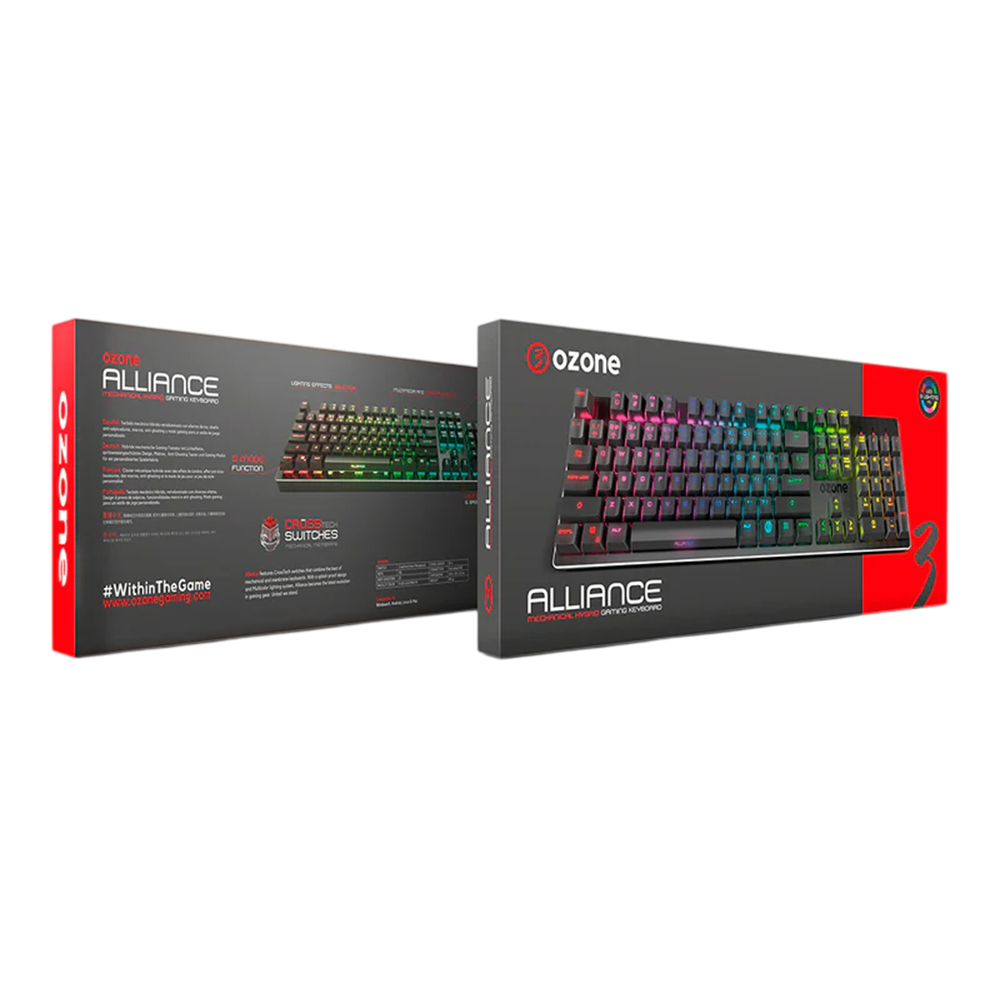 Teclado (ES) Gamer Ozone Alliance, RGB, Switch Rojo, 9 Efectos de iluminación 5