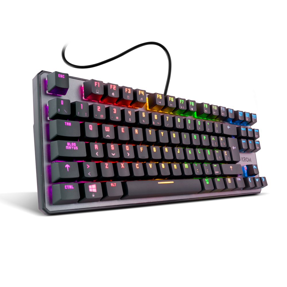 Teclado (ES) Gamer Krom Kernel TKL, RGB, Switch Rojo 2