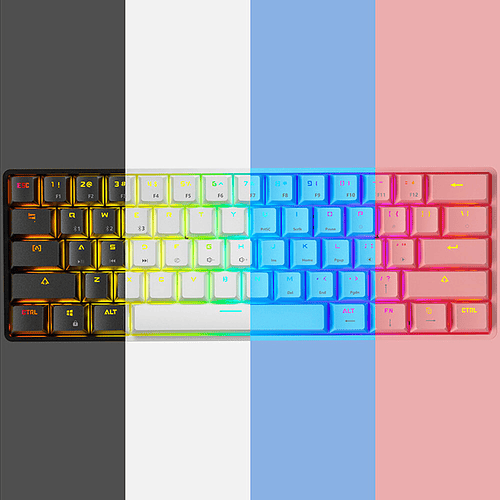 Teclado (EN) 60% Leaven K28, BT, USB-C, Switch Azul, Color Negro 2