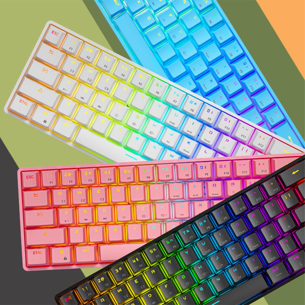 Teclado (EN) 60% Leaven K28, BT, USB-C, Switch Azul, Color Azul 3