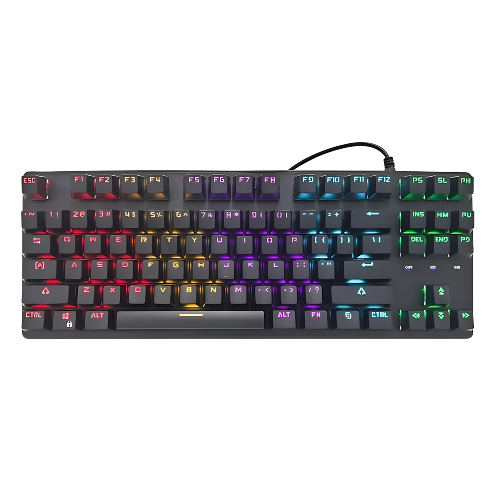 Teclado (EN) Gamer Jedel KL-87, Rainbow, Switch Azul, Color Negro 3
