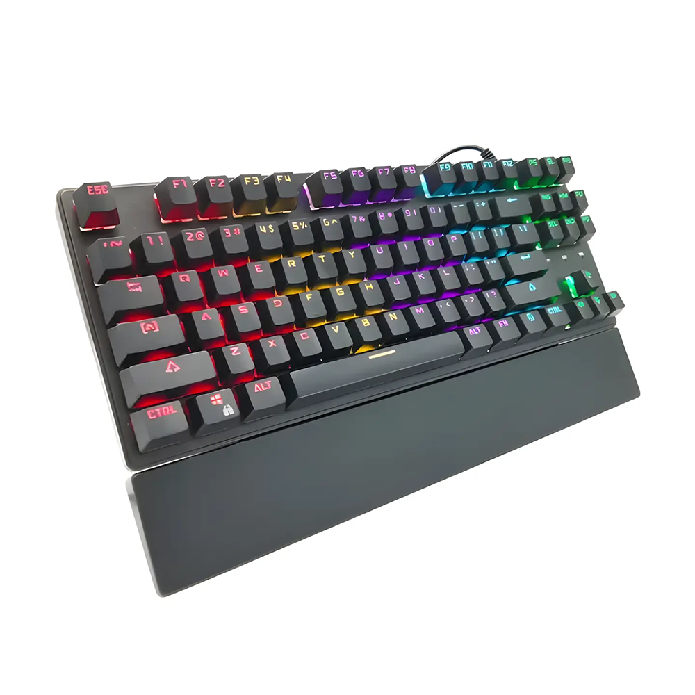 Teclado (EN) Gamer Jedel KL-87, Rainbow, Switch Azul, Color Negro 2
