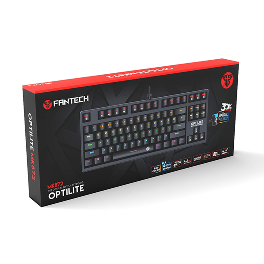Teclado (EN) Gamer Fantech Optilite MK872, Switch Óptico Negro, RGB, Color Negro 4