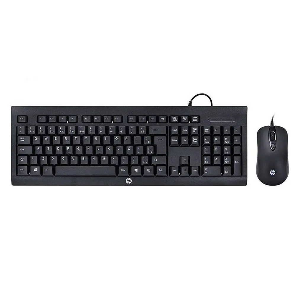 Combo Teclado (EN) + Mouse Con Cable HP KM100, Color Negro  1