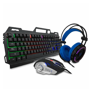 Combo 3 en 1 Jedel CP-02 Rainbow, Teclado (EN), Audífono, Mouse