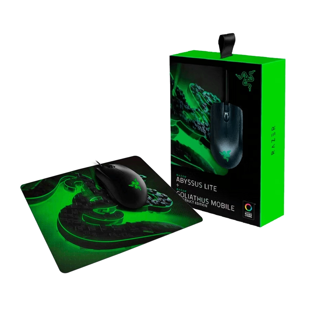 Razer Mouse Gamer Abyssus Lite + MousePad Goliathus Mobile Construct Edition 1