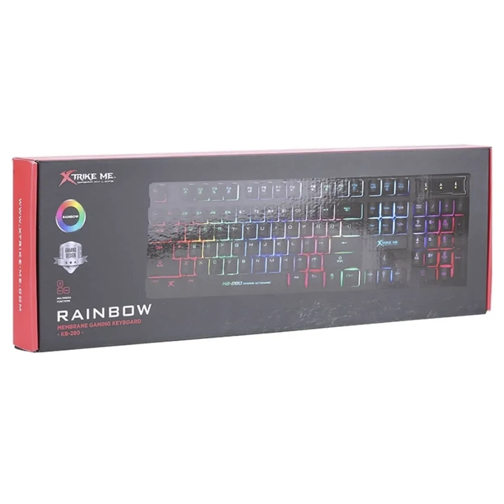 Teclado (ES) Gamer Xtrike Me KB-280 SP, Membrana, Retroiluminado 4