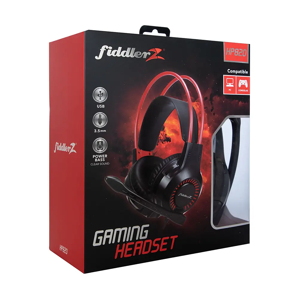 Audífono Gamer Fiddler Z HP820, Multiplataforma, Color Negro 4