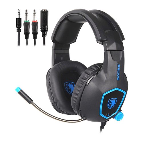 Audífono Gamer Sades SA-818 Color Negro, Jack 3.5mm, Multiplataforma 5