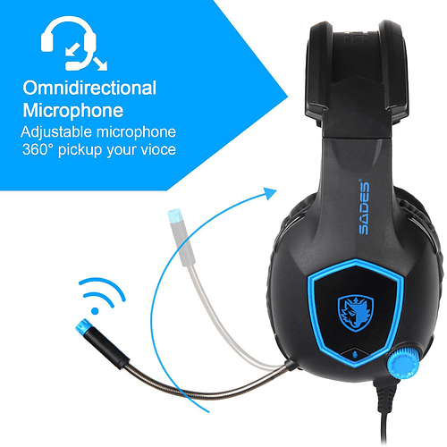 Audífono Gamer Sades SA-818 Color Negro, Jack 3.5mm, Multiplataforma 4