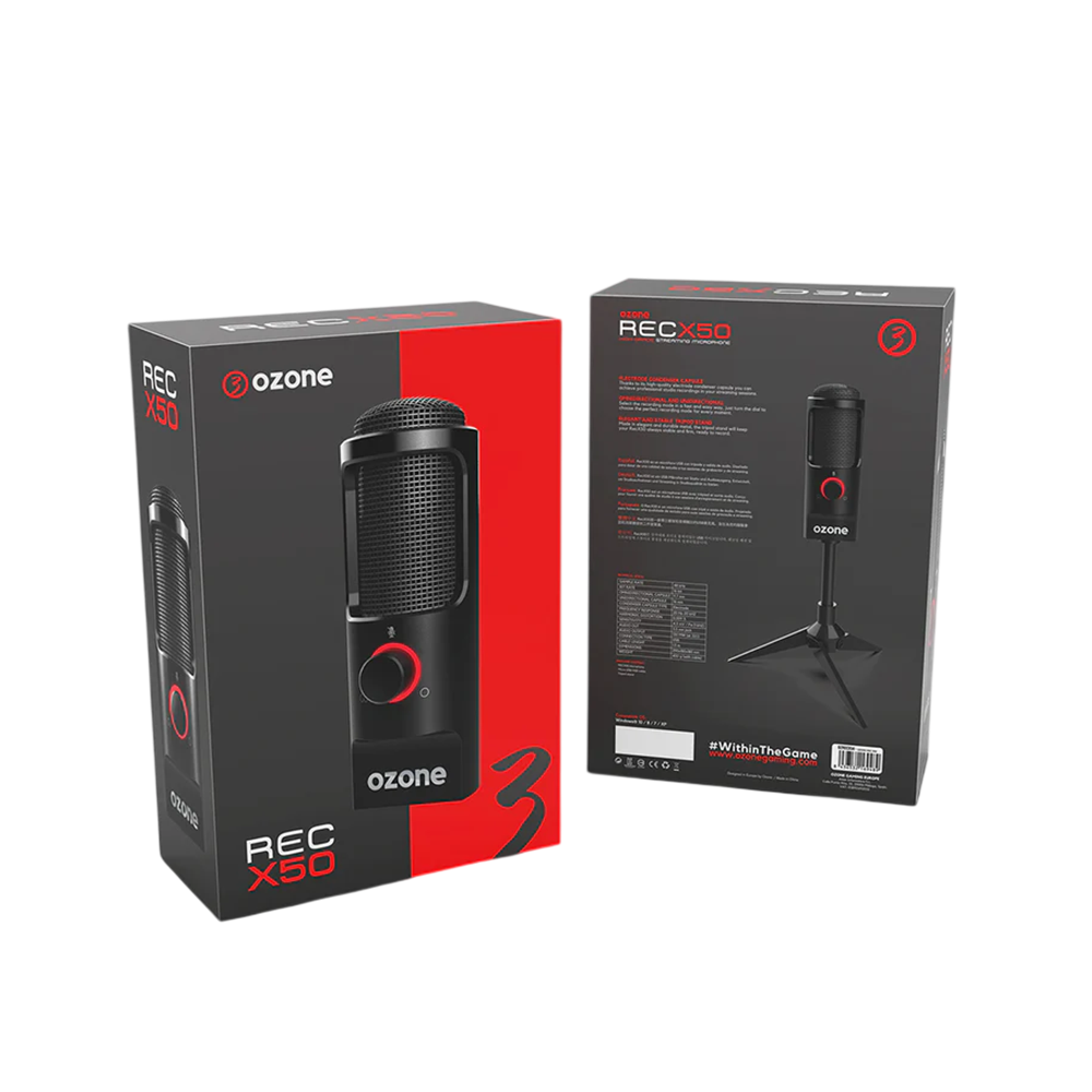 Micrófono Ozone REC X50 Con Trípode, USB, Color Negro 5