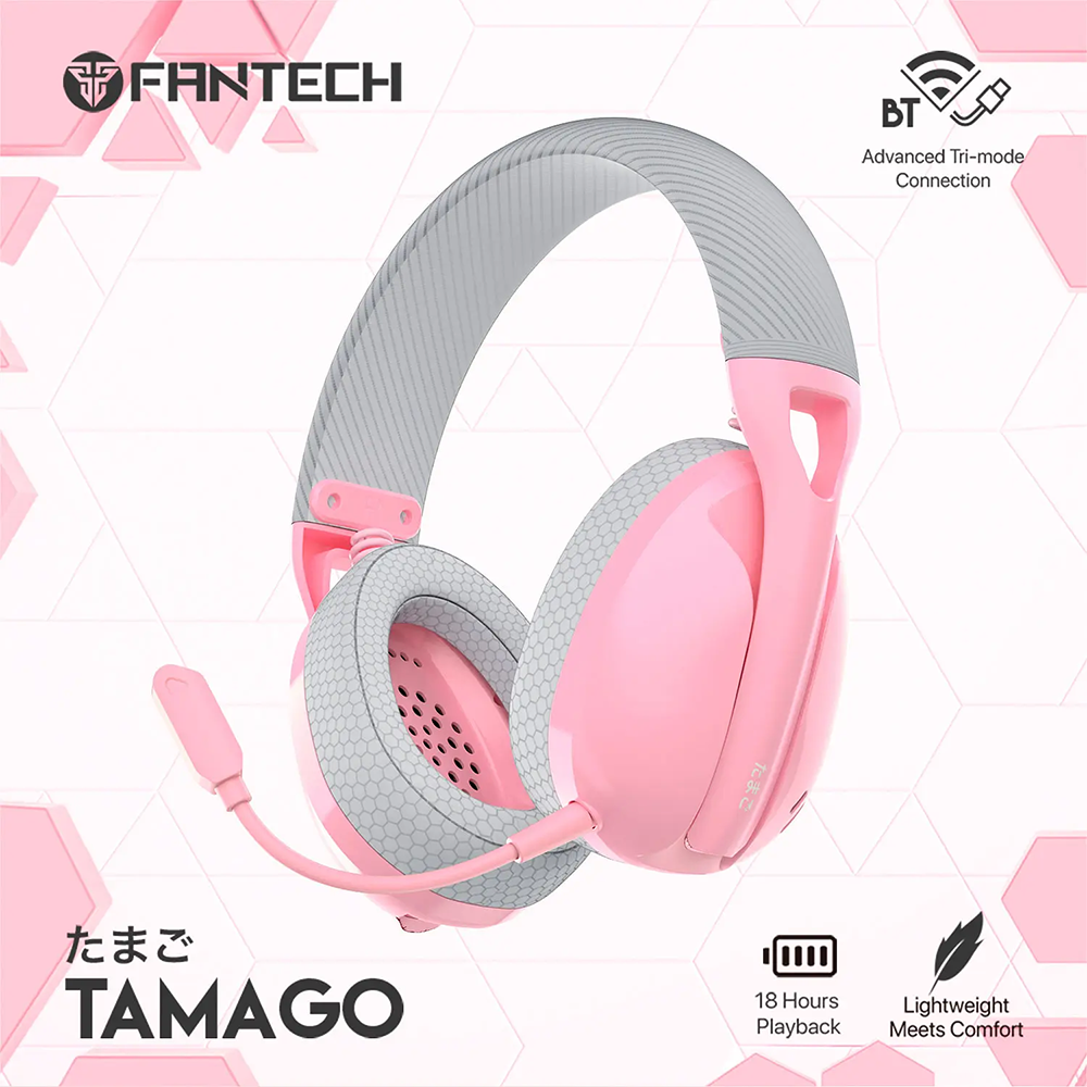 Audífono Gamer inalámbrico Fantech Tamago II WHG01, Multiplataforma, Color Rosado 6