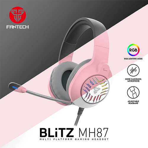 Audífono Gamer Fantech Blitz MH87, Jack 3.5mm, Color Blanco 3