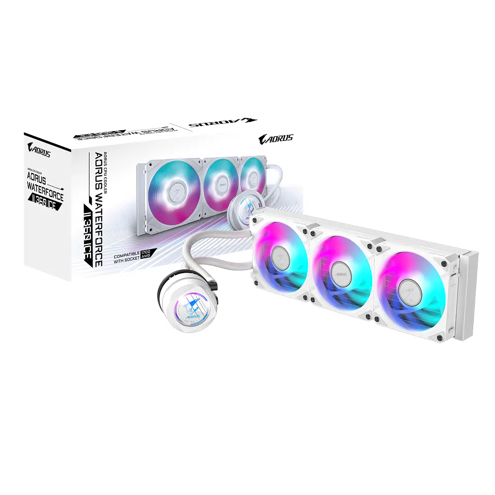 Refrigeración Liquida Gigabyte Aorus Waterforce X II 360 ICE, Color Blanco, LGA 1851, AM5 5