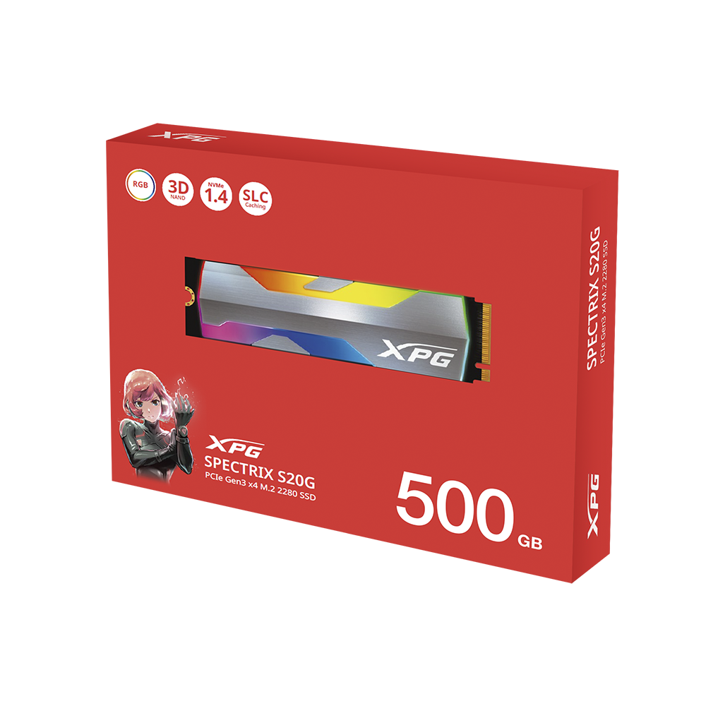 Unidad SSD PCIe Gen3 NVMe M.2 2280 XPG Spectrix S20G, 500GB 4