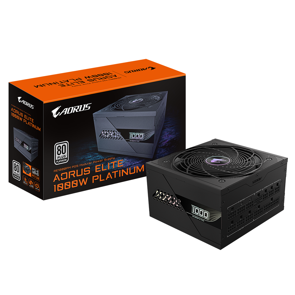 Fuente de Poder Gigabyte Aorus Elite P1000W 80+ Platinum, Modular, PCIe 5.0, Color Negro 1